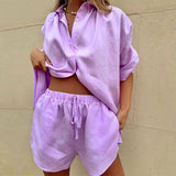 Aurelie Shimmer Linen Set